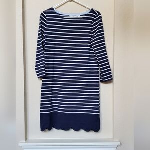 Vineyard Vines Striped Scalloped Hem Dress.  Size Small
